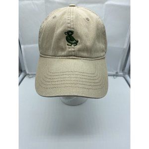 Vintage Duck Brand Tan Beige Green Duck Logo Baseball Hat Cap Strap-back